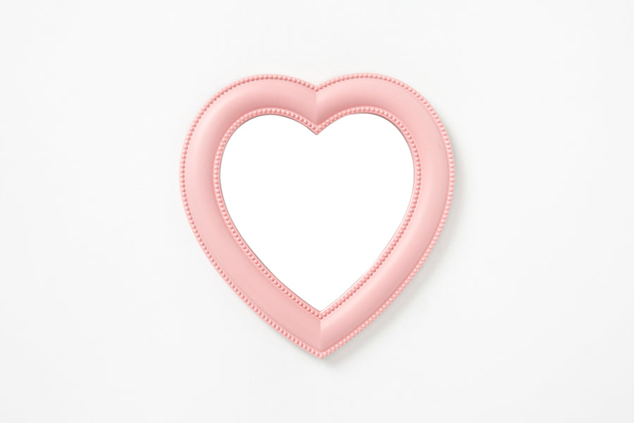 Desk Mirror Pink Heart S