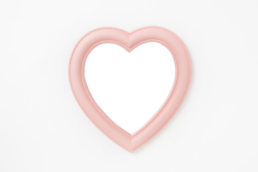 Desk Mirror Pink Heart L