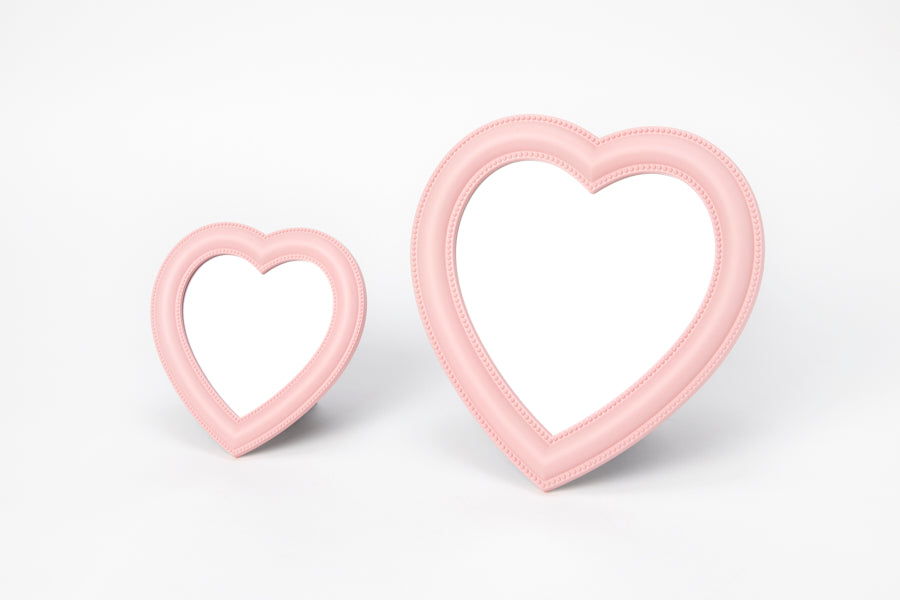 Desk Mirror Pink Heart L