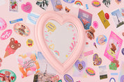 Desk Mirror Pink Heart L