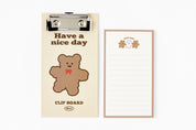 Mini Clipboard & Memo Set Bear Beige