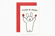 Card 'Happy Birthday' Rabbit Red