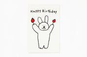 Card 'Happy Birthday' Rabbit Red