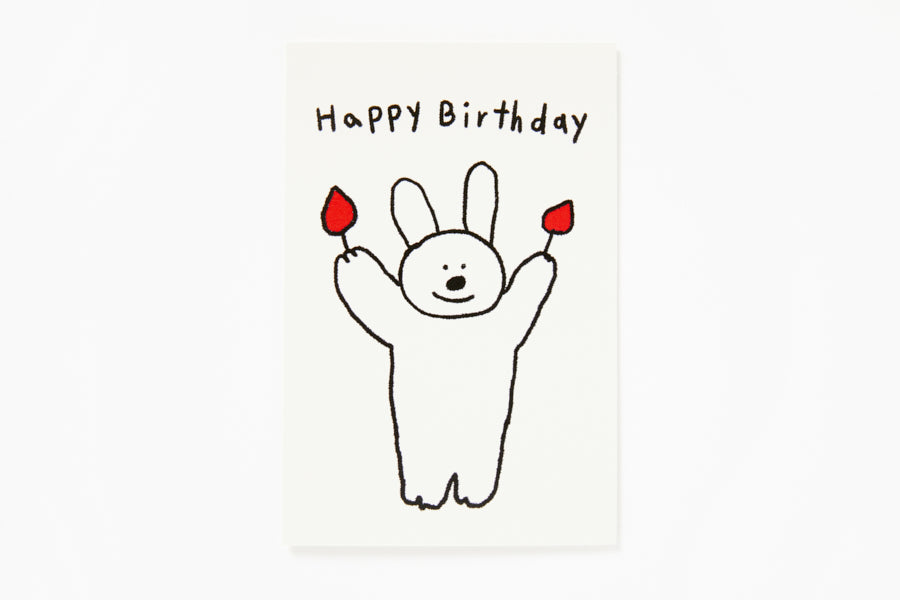 Card 'Happy Birthday' Rabbit Red