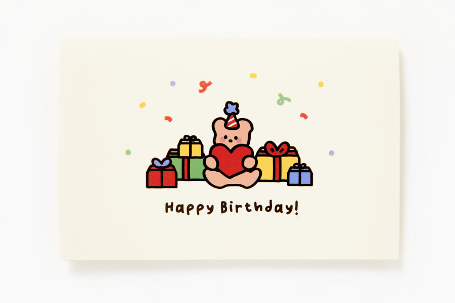 Pop-Up Card 'Happy Birthday' Bear & Gift