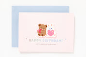 Pop-Up Card 'Happy Birthday' Bear & Rabbit