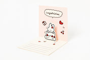 Pop-Up Card 'Happy Birthday' Rabbit Pink