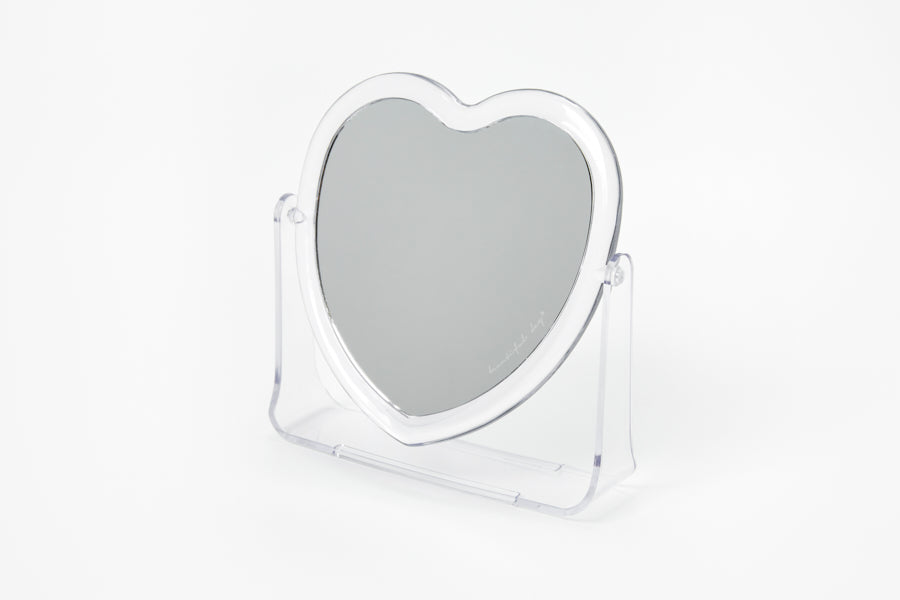 Desk Mirror Transparent Heart