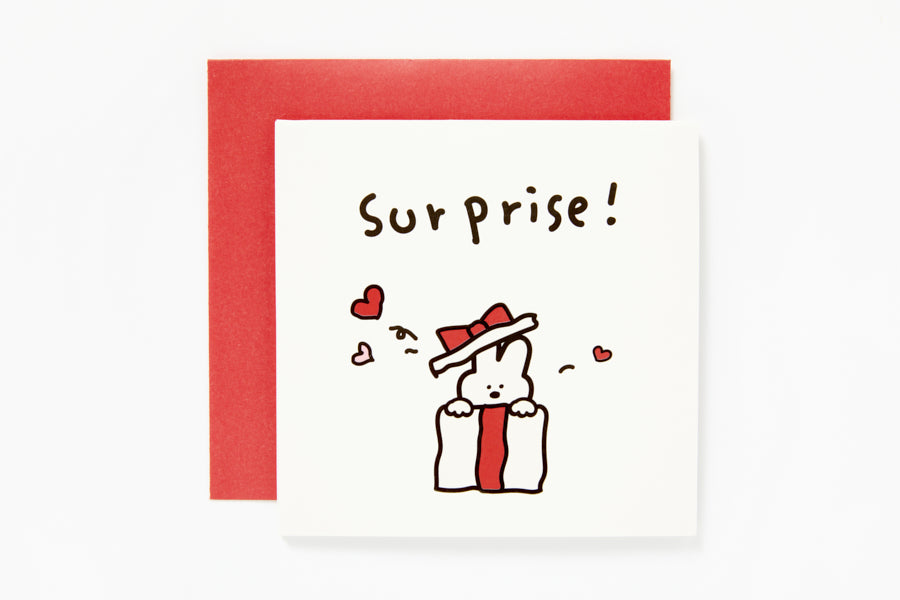 Pop-Up Card 'Surprise' Rabbit Red