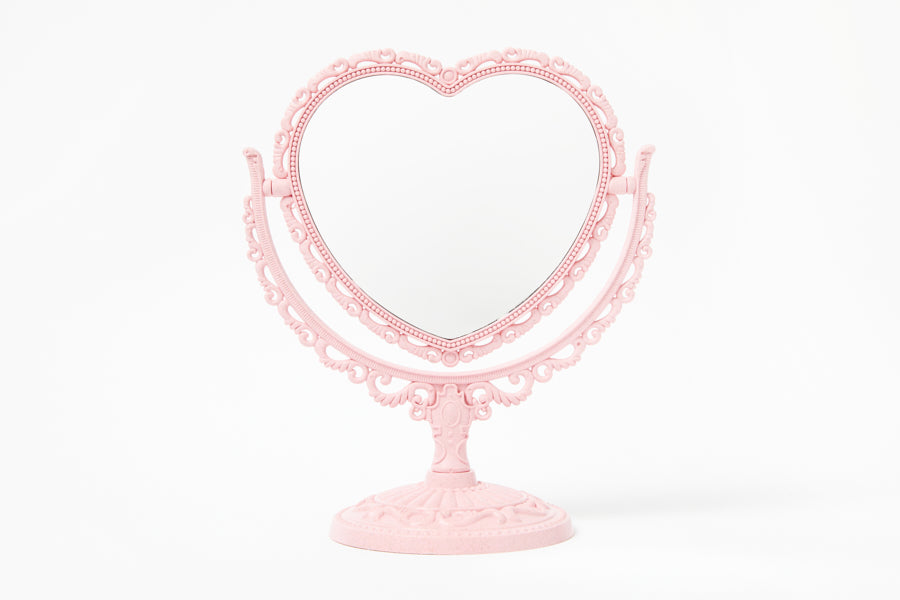 Desk Mirror Princess Heart Pink