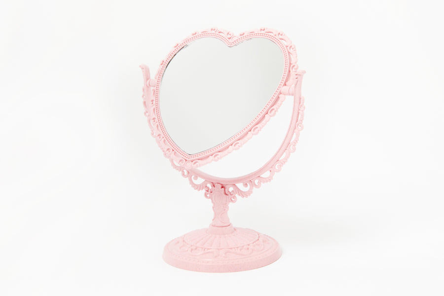 Desk Mirror Princess Heart Pink