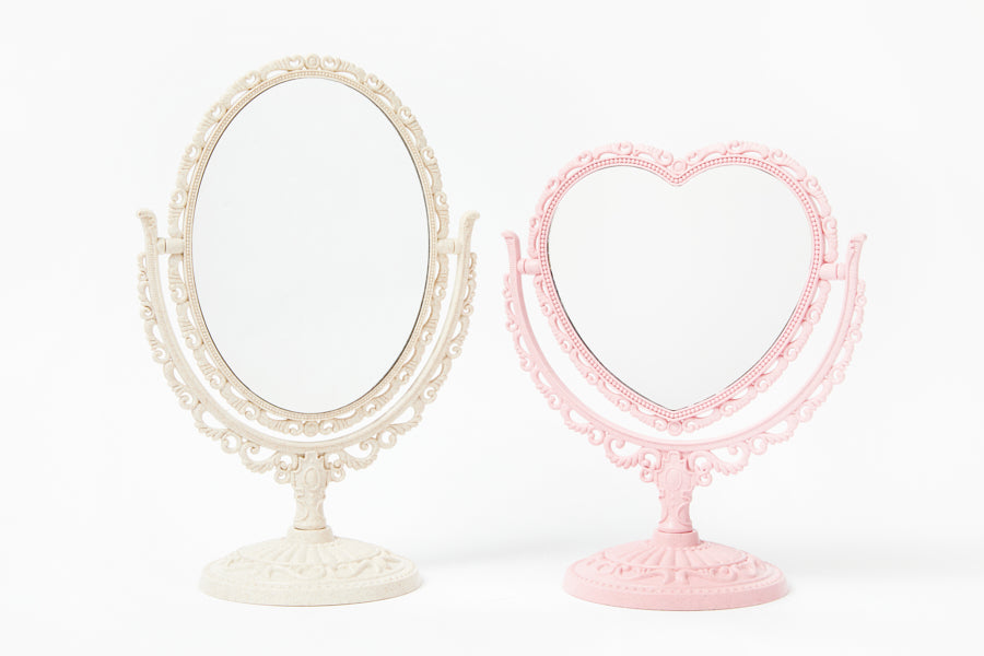 Desk Mirror Princess Heart Pink