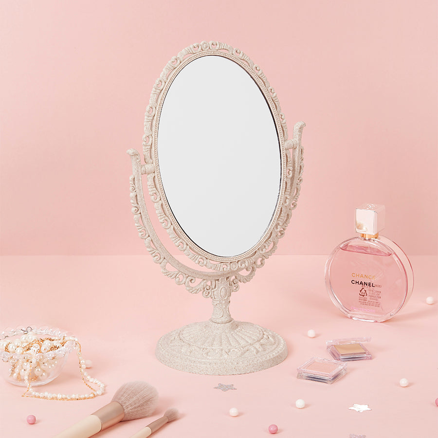 Desk Mirror Princess Oval Ivory