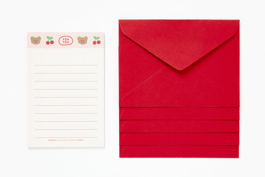 Mini Letter Pad Set Bear and Cherry – Amuse Ground
