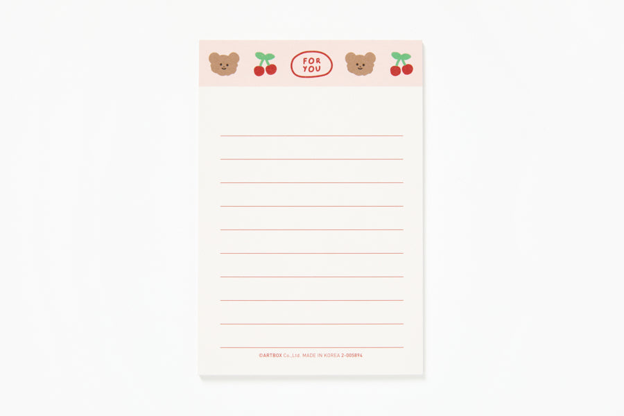 Mini Letter Pad Set Bear and Cherry – Amuse Ground