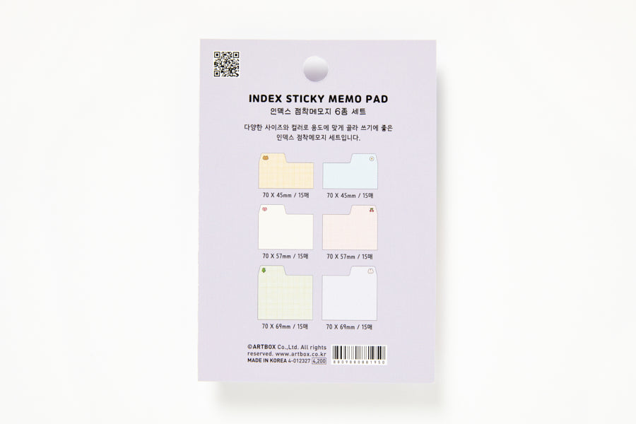 Sticky Memo Pad Bunny Index 6 Color