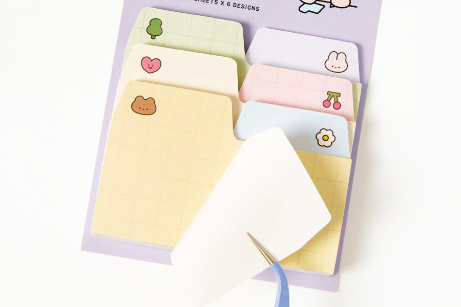 Sticky Memo Pad Bunny Index 6 Color