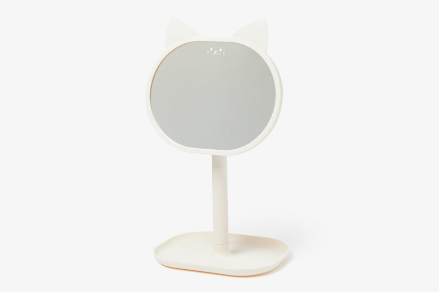 Cat Tray Desk Mirror Ivory