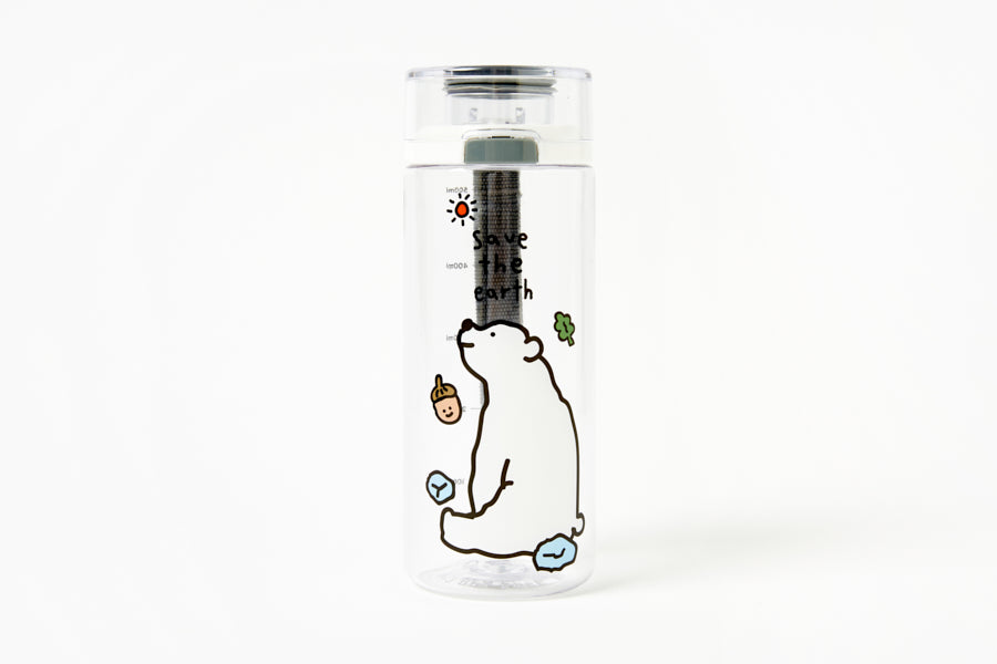 Transparent Bottle with Strap: Bear (550ml)