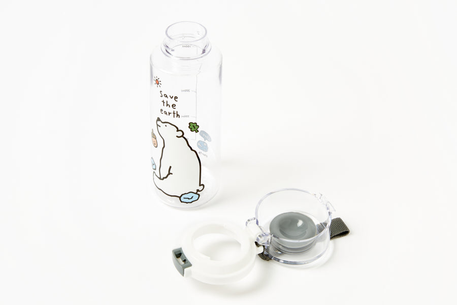Transparent Bottle with Strap: Bear (550ml)