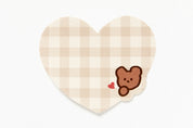 Sticky Memo Pad Bear Heart Brown