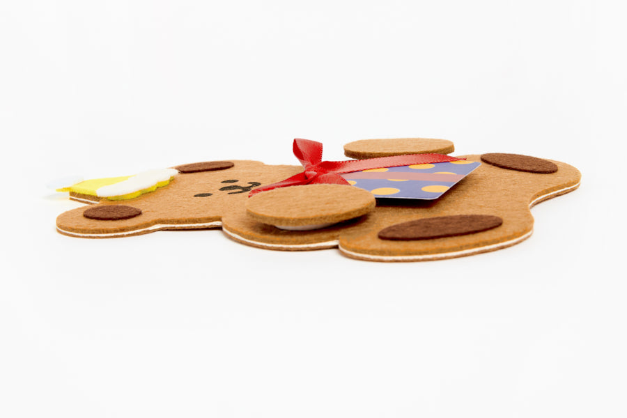 CARD FELT PARTY RIBBON BEAR