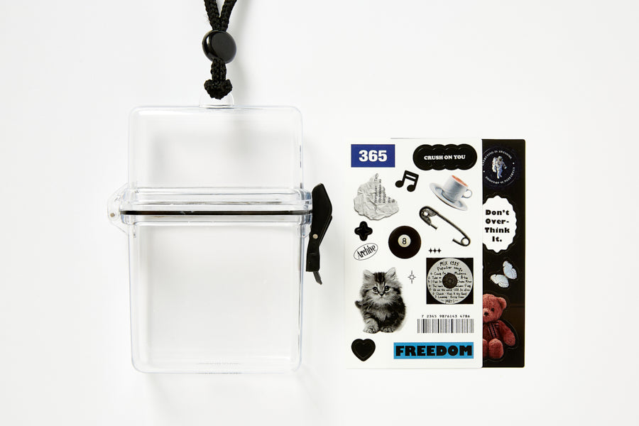 Necklace Acrylic Box Case - 8 Ball Bear (Black)