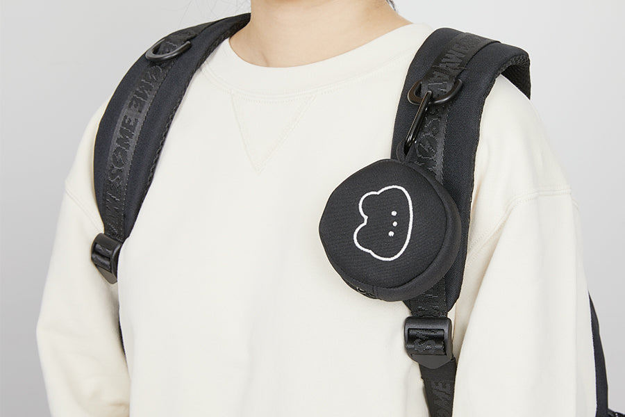 Round Mini Coin Purse Bear Black