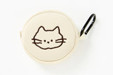MINI POUCH ROUND CAT WHITE