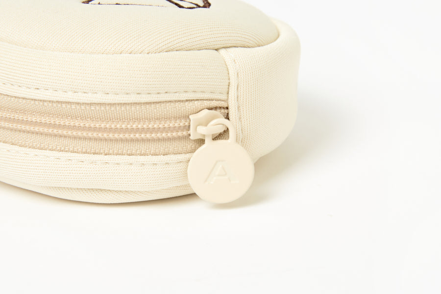 MINI POUCH ROUND CAT WHITE