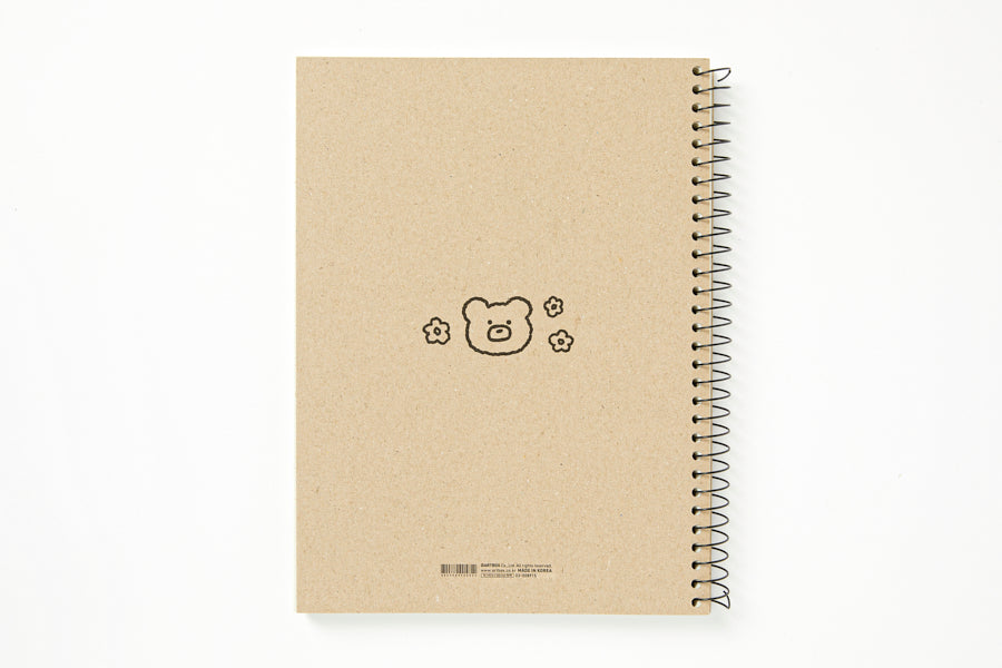 Spring Kraft Notebook - Doodle Bear
