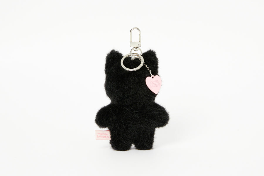 BAG CHARM BLACK CAT HEART CHARM