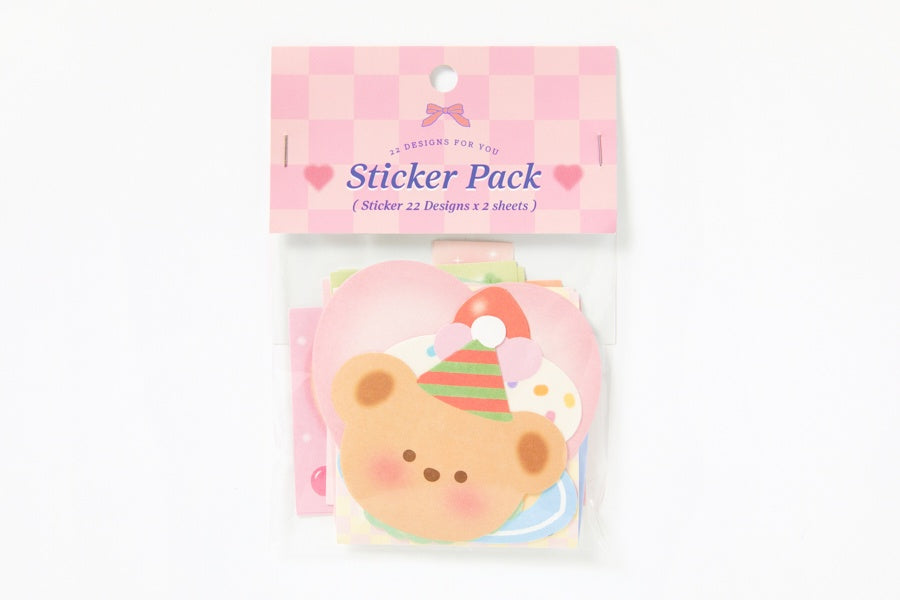 STICKER PACK BEAR CONE HAT