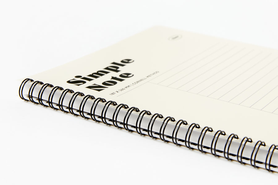 Simple Cornell Notes Sprial Notebook - Ivory