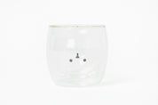 TEDDY BEAR DOUBLE WALLED GLASS MUG NO HANDLE