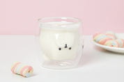 TEDDY BEAR DOUBLE WALLED GLASS MUG NO HANDLE