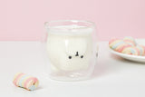 TEDDY BEAR DOUBLE WALLED GLASS MUG NO HANDLE