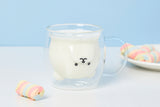 Teddy Bear Double Walled Glass Mug + Handle