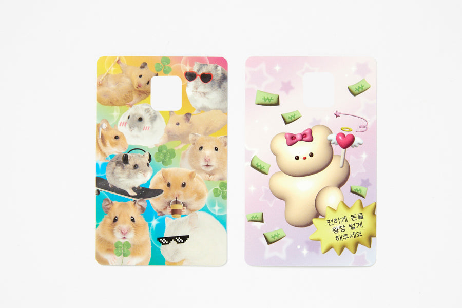 STICKER REMOVABLE CARD DECO BEAR N HAMSTER