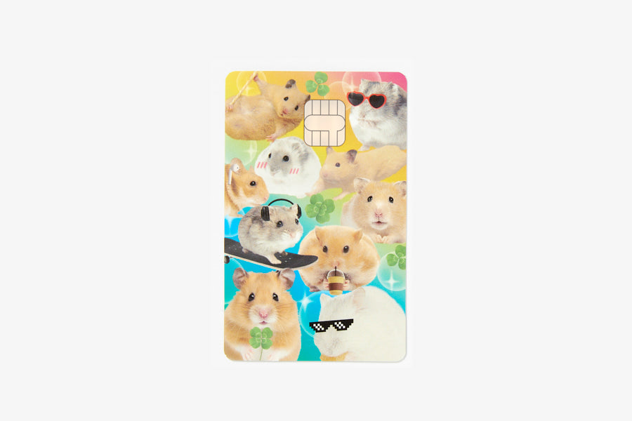 STICKER REMOVABLE CARD DECO BEAR N HAMSTER
