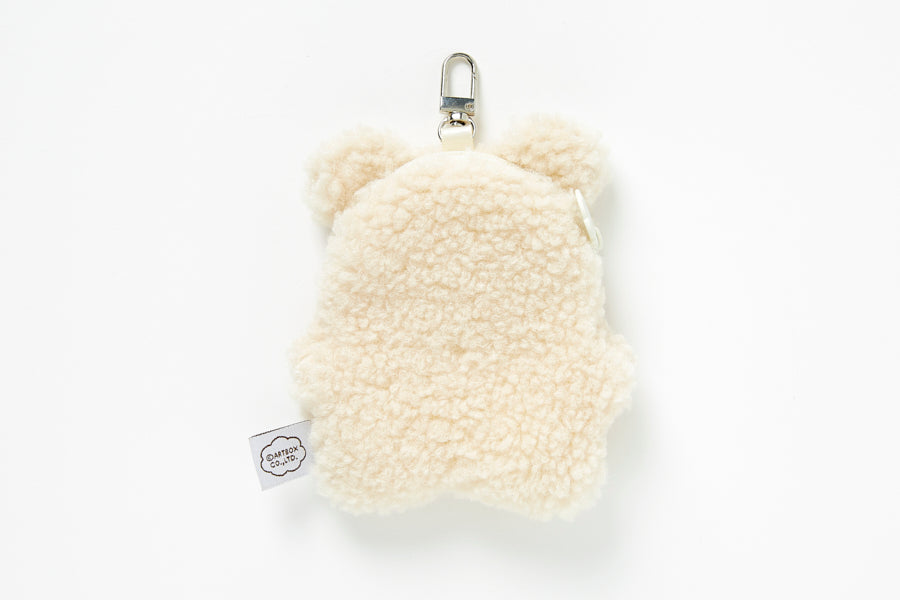 Curly Bear Multi Pouch Keyring - Ivory