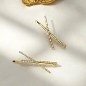 Hair Pin Glitter X Cross (1pc)