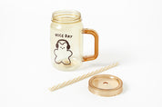 TUMBLER(650ML) MASON JAR HEADSET BEAR BEIGE