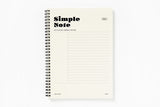 Simple Cornell Notes Sprial Notebook - Ivory