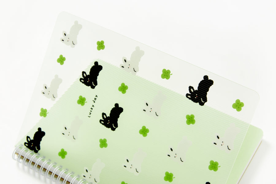 NOTE SP CLOVER RABBIT BLACK N WHITE PP LARGE