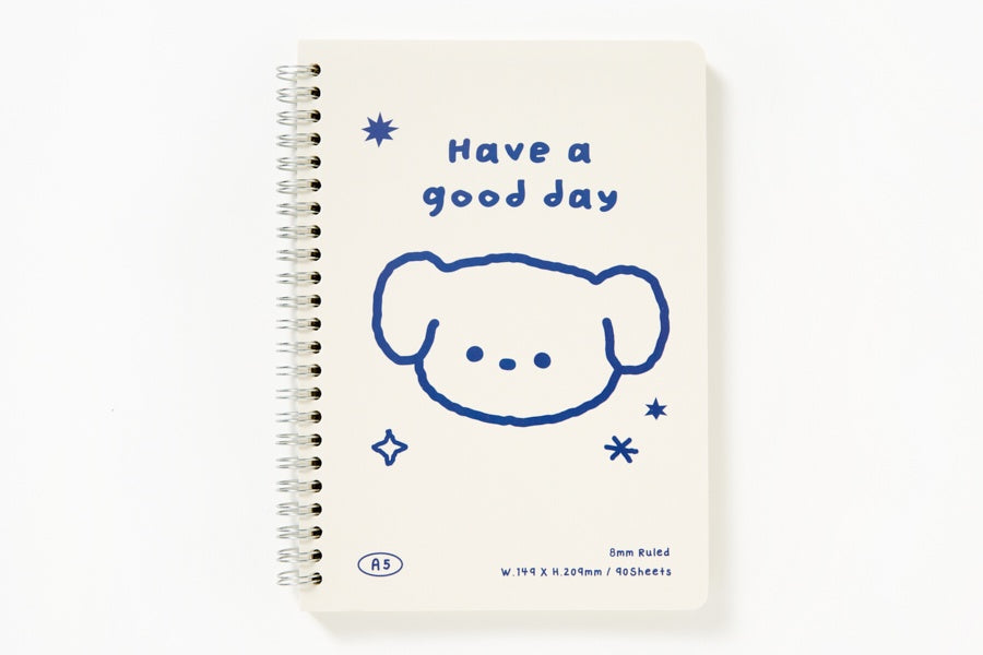 A5 Spring Notebook - Puppy (Ivory)