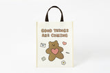 Reusable Shopping Bag - Brown Bear "Good Things Are Coming"