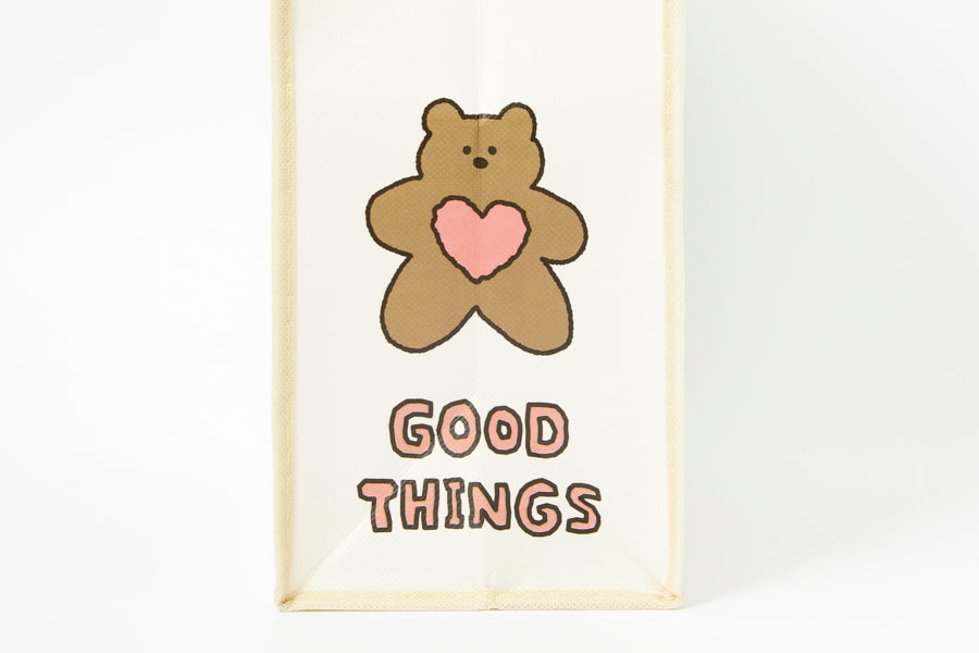 Reusable Shopping Bag - Brown Bear "Good Things Are Coming"