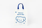 Reusable Shopping Bag - Blue Puppy 'Have A Good Day'