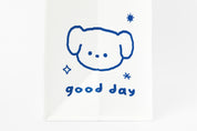 Reusable Shopping Bag - Blue Puppy 'Have A Good Day'